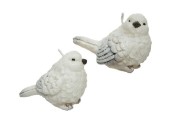 Decoris Bougie figure oiseau cire blanc 11,4x7x8,4cm