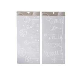 Decoris Autocollant PVC ambiance Noël blanc 23x49cm