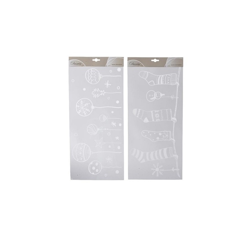 Decoris Autocollant PVC ambiance Noël blanc 23x49cm