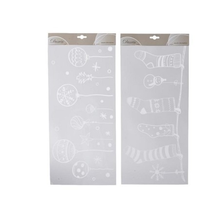 Decoris Autocollant PVC ambiance Noël blanc 23x49cm