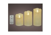 Lumineo waving LED kaarsenset ivoor kleurig met afstandsbediening wax Warm wit