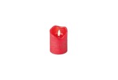 Bougie LED Lumineo effet flamme avec flamme vacillante couleur rouge dia7 x 9cm cire Blanc chaud avec minuterie