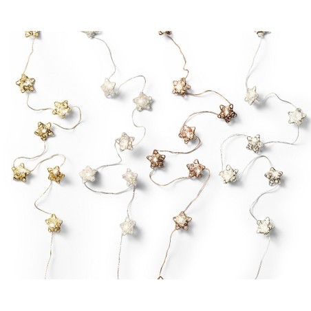 Lumineo Micro éclairage de décoration LED 20 lumières avec étoiles en métal avec minuterie