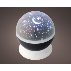 Lumineo LED projector/nachtlamp roterende sterren hemel dia.12cm 4 lampen voor bv kinderkamer