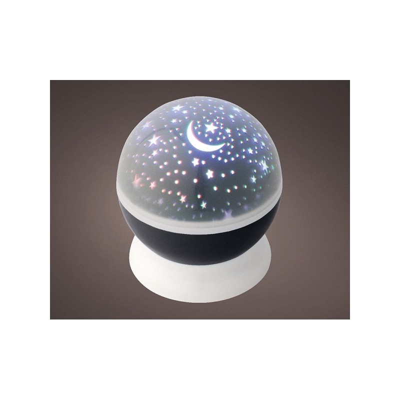 Lumineo LED projector/nachtlamp roterende sterren hemel dia.12cm 4 lampen voor bv kinderkamer