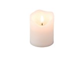 Bougie LED effet flamme Lumineo - avec flamme vacillante - blanc dia7cm x 9cm blanc chaud avec minuterie