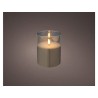 Lumineo LED kaar in glas dia10cm x 12.5cm warm wit met timer