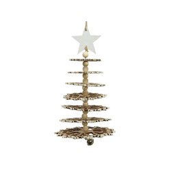 Decoris kersthanger 3d kerstboom van triplex 11x11x21cm
