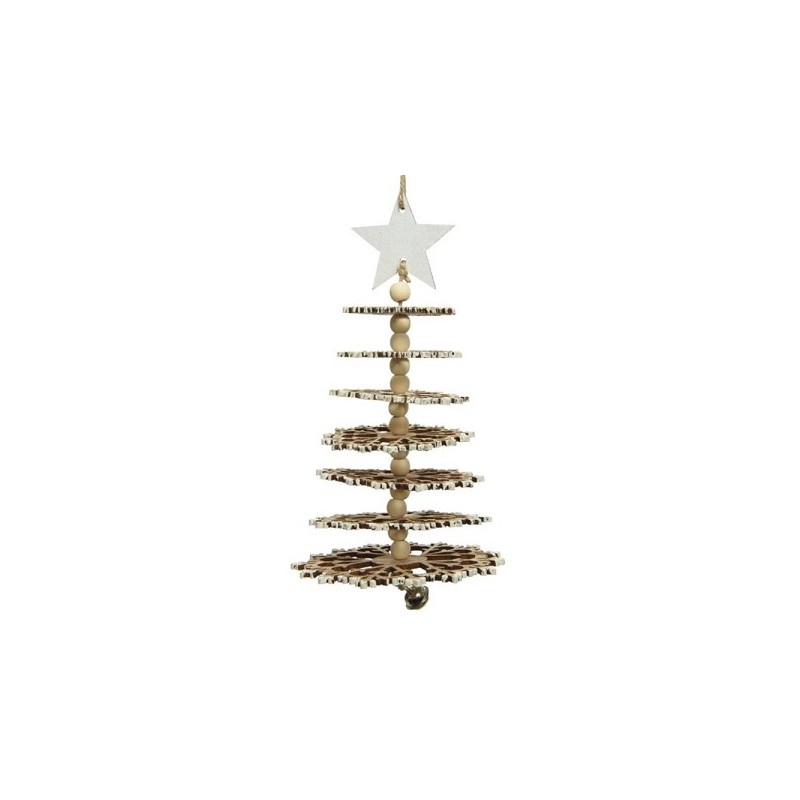 Pendentif de Noël Decoris Sapin de Noël 3D en contreplaqué 11x11x21cm