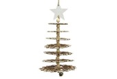 Decoris kersthanger 3d kerstboom van triplex 11x11x21cm