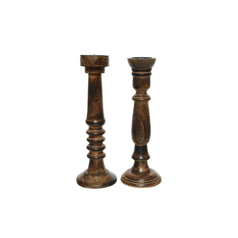 Chandelier Decoris en bois de manguier marron lavage dia15x45cm