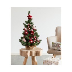 Everlands Kunststof everlands kunstkerstboom Inclusief Decoratie Kerstrood/wit