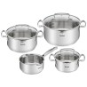 Tefal Duetto+ 4 delige RVS kookset, steelpan 16cm en kookpannen met 16/20/24cm geschikt voor alle warmtebronnen.