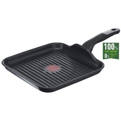 Tefal Unlimited Grillpan 26x26cm van aluminium met titanium coating.  Geschikt voor alle warmtebronnen, inclusief inductie