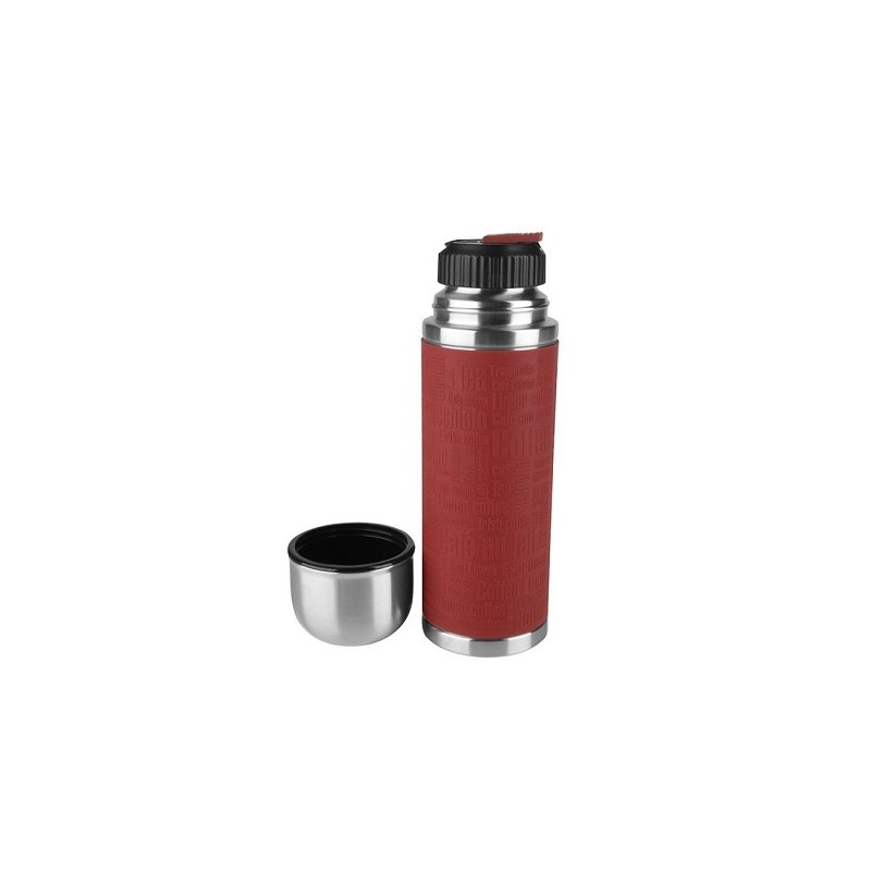 Emsa Senator Isoleerfles, Safe Loc, 0,5 L RVS - siliconen sleeve/rood