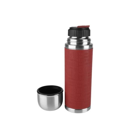 Emsa Senator Bouteille isotherme, Safe Loc, 0,5 L acier inoxydable - manchon silicone/rouge