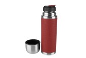 Emsa Senator Bouteille isotherme, Safe Loc, 0,5 L acier inoxydable - manchon silicone/rouge