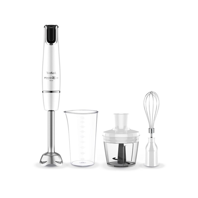 Tefal Mixeur plongeant InfinyForce 4en1 hachoir, fouet, glace pilée blanc 1200W