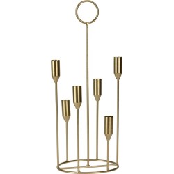 Bougeoir métal 16X45Cm Doré pour 6 bougies.