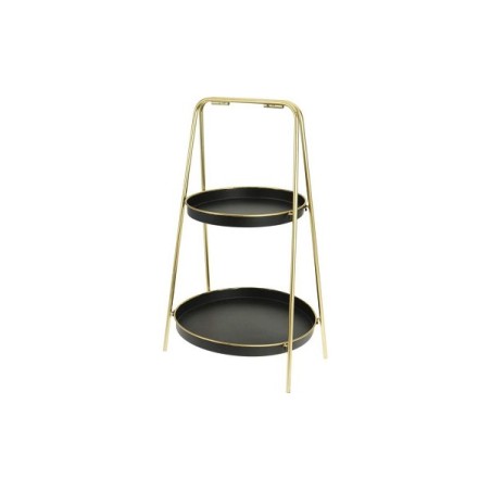 Table d'appoint métal 38X65Cm Noir Mat/doré