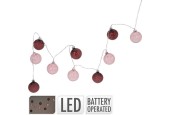 LED stringverlichting met 10 glazen ballen 6cm werkt op batterijen