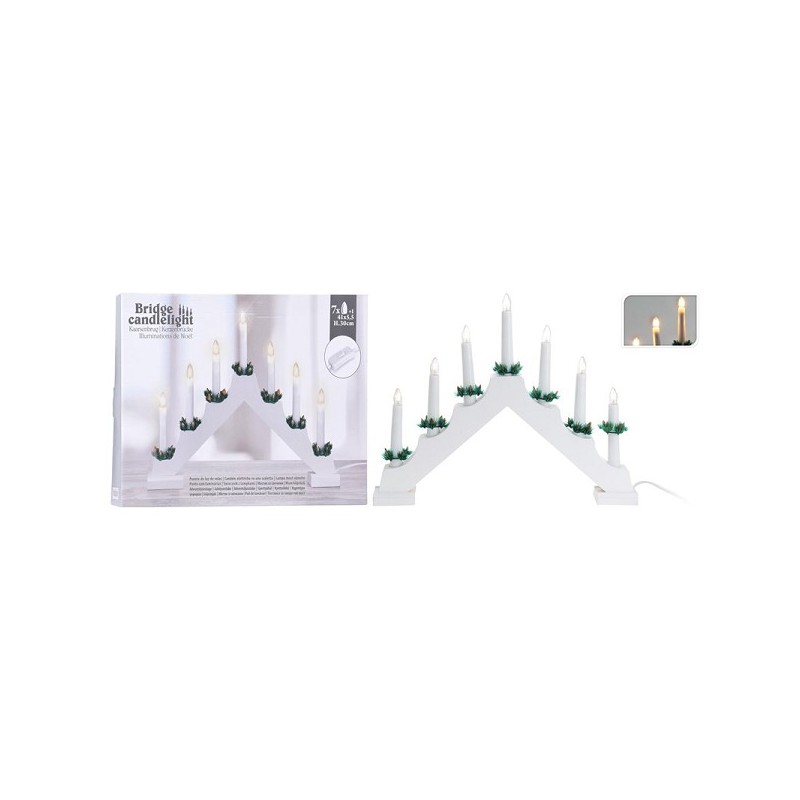 Arc de bougie Bois 7 lampes