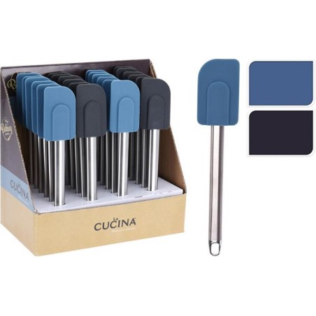 Grattoir à pot en silicone avec manche en métal