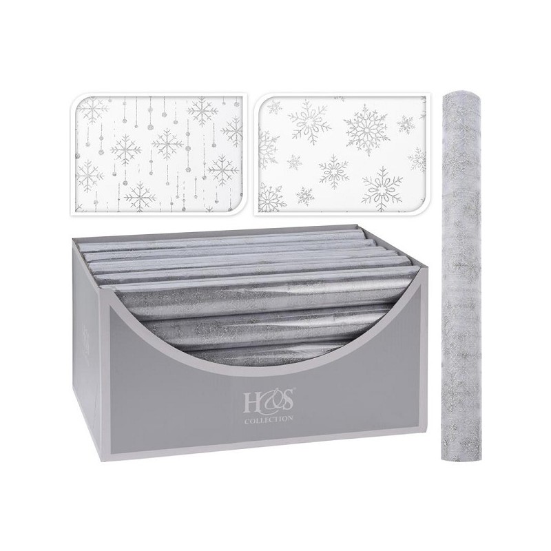 Tissu de décoration organza au design hivernal 36X200cm 2 motifs assortis