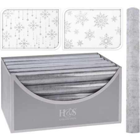 Tissu de décoration organza au design hivernal 36X200cm 2 motifs assortis