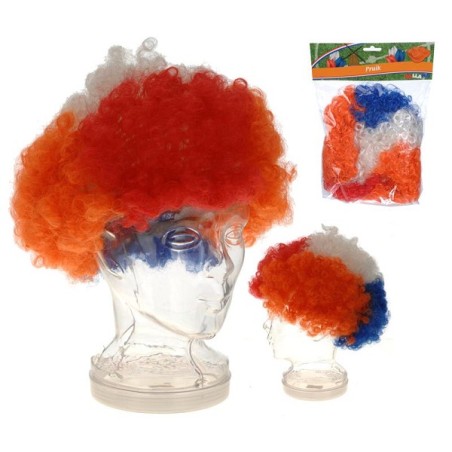 Perruque de fête Hollande Rouge Blanc Bleu orange