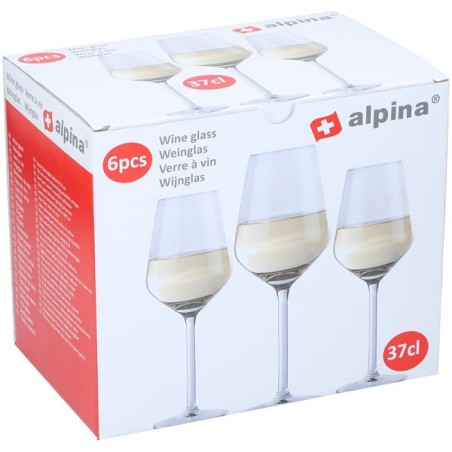 Alpina Set de verres à vin 6 pièces 37cl pour vin blanc