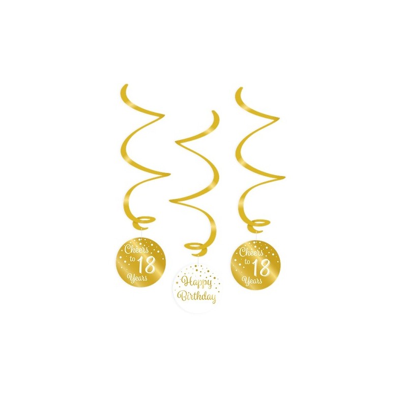 Paperdreams Swirl decorations goud/wit - 18