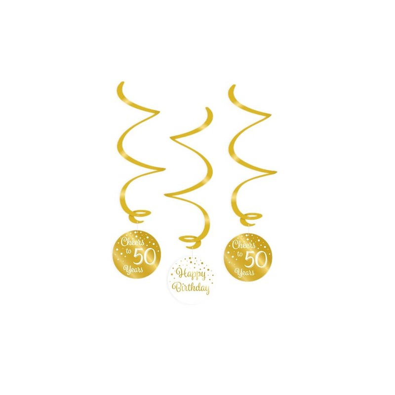 Paperdreams Swirl decorations goud/wit - 50