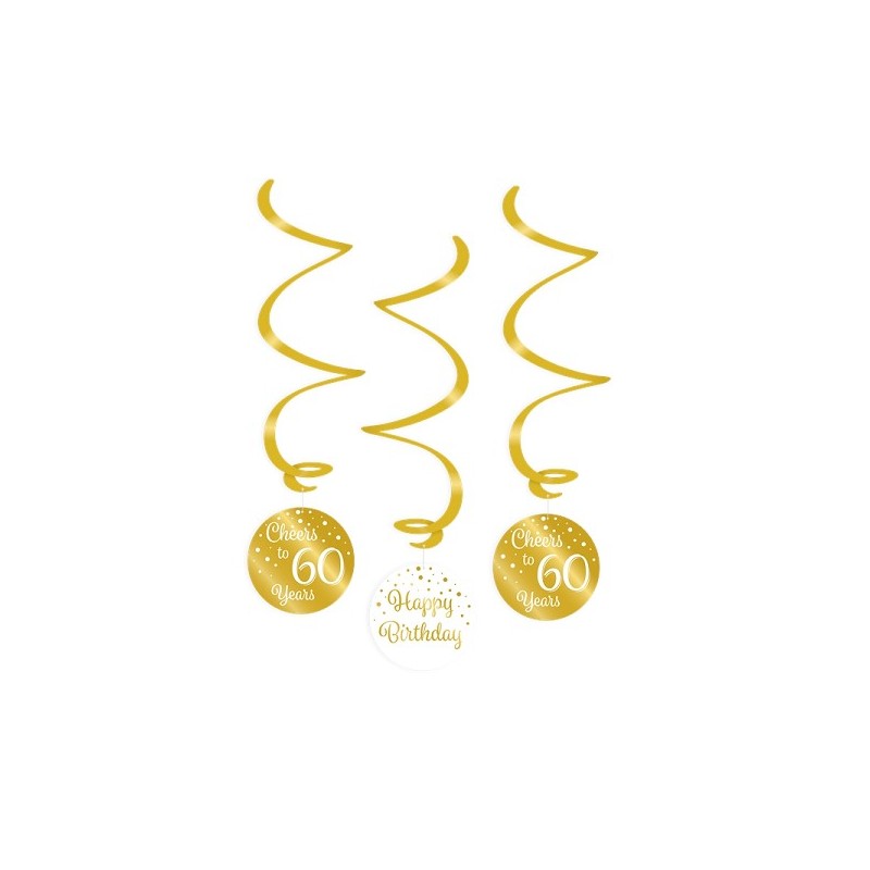 Paperdreams Décorations Swirl or/blanc - 60