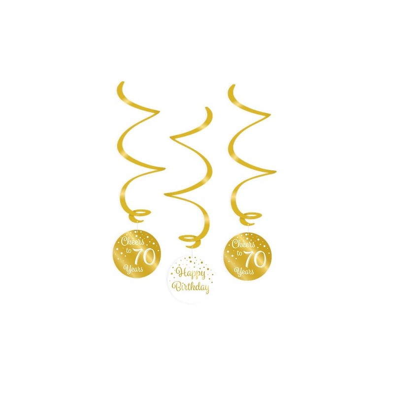 Paperdreams Décorations Swirl or/blanc - 70