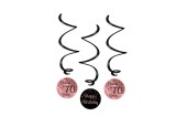Paperdreams Swirl decorations roze/zwart - 70