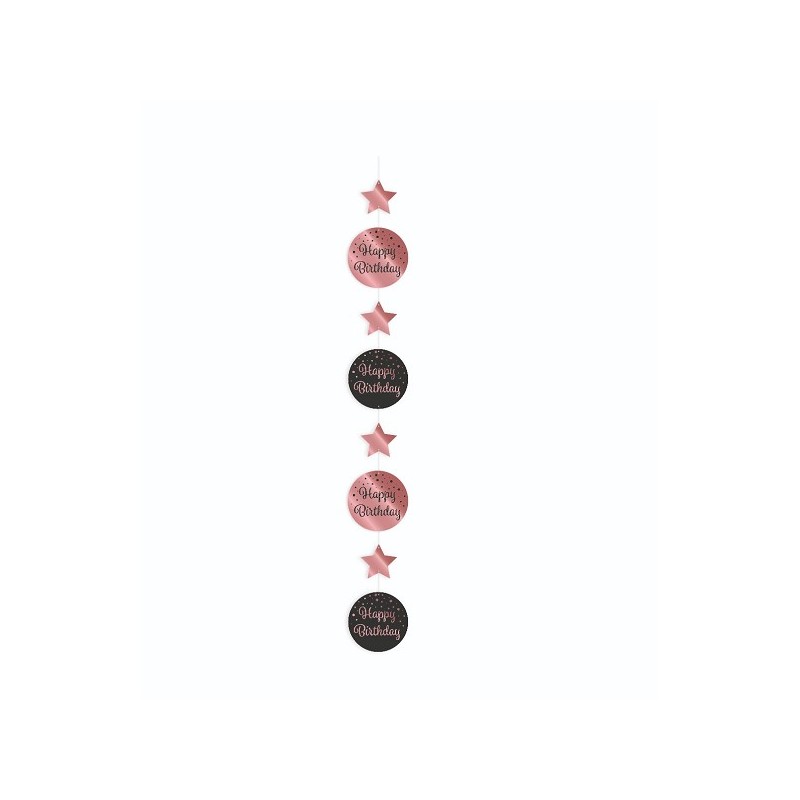 Paperdreams Hanging decoration roze/zwart - Happy birthday