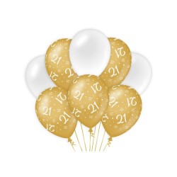 Paperdreams Ballons de décoration or/blanc - 21 Pack de 8 pièces