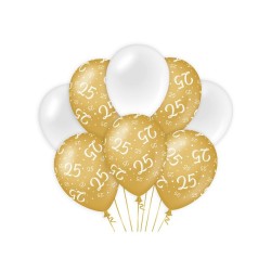 Paperdreams Decoration balloons goud/wit - 25 Verpakking a 8 stuks