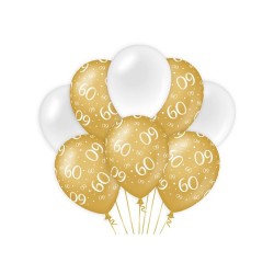 Paperdreams Ballons de décoration or/blanc - 60 Pack de 8 pièces