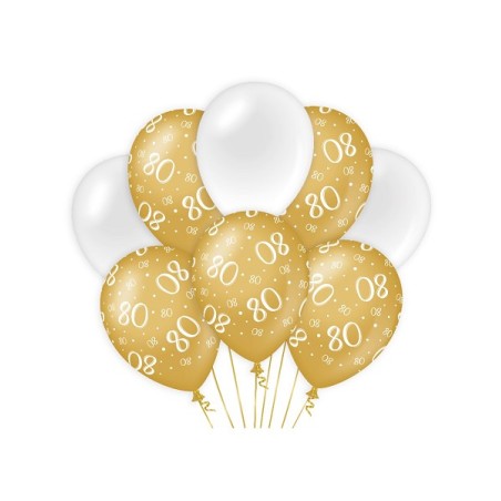 Paperdreams Decoration balloons goud/wit - 80 Verpakking a 8 stuks