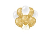 Paperdreams Decoration balloons goud/wit - 80 Verpakking a 8 stuks