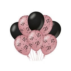 Paperdreams Ballons de décoration rose/noir - 21 Pack de 8 pièces