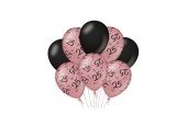 Paperdreams Decoration balloons roze/zwart - 25 Verpakking a 8 stuks