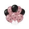 Paperdreams Decoration balloons roze/zwart - 30 Verpakking a 8 stuks