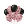 Paperdreams Decoration balloons roze/zwart - 40 Verpakking a 8 stuks