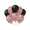 Paperdreams Decoration balloons roze/zwart - 60 Verpakking a 8 stuks