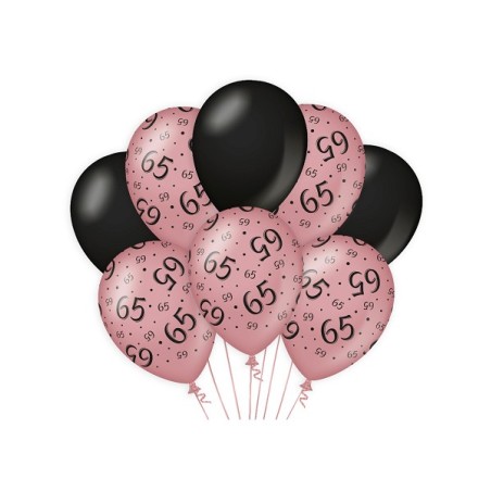 Paperdreams Decoration balloons roze/zwart - 65 Verpakking a 8 stuks