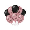 Paperdreams Decoration balloons roze/zwart - 65 Verpakking a 8 stuks