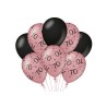 Paperdreams Decoration balloons roze/zwart - 70 Verpakking a 8 stuks